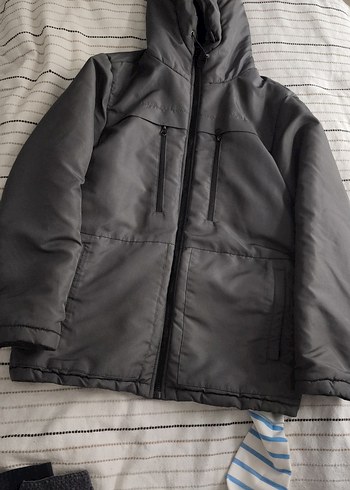 Gri Fermuarlı Erkek Streetwear Mont