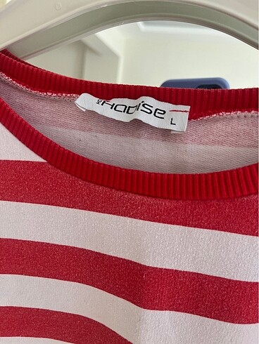 l Beden Çizgili tişört owersize tişört T-shirt