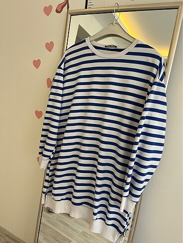 l Beden Sweatshirt çizgili sweatshirt tunik