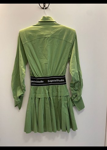 Sagaza Yeşil Kemerli Mini Kadın Elbise - Görsel 2