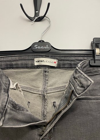 Gri Kadın Kot Pantolon. - Görsel 3