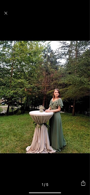 Trendyolmilla yeşil şifon elbise