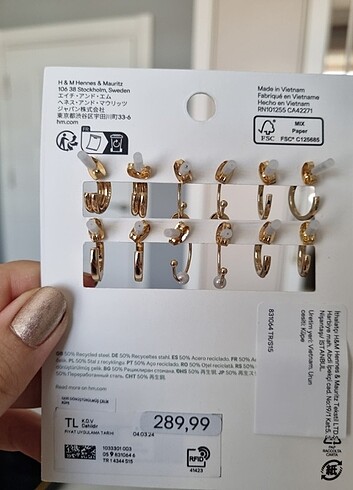 H&M H&M 6 çift halka küpe