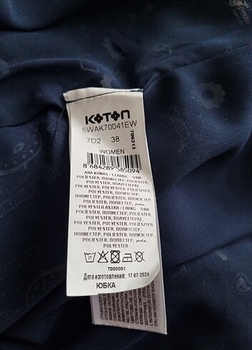 38 Beden Koton mavi mini etek