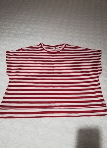 Koton kadın kırmızı çizgili tişört 