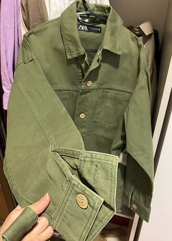m Beden haki Renk Kadın Haki Midi Parka, Yüksek Yaka, Salaş Kesim