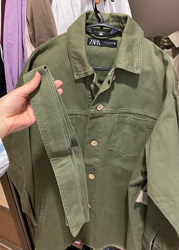 Zara Kadın Haki Midi Parka, Yüksek Yaka, Salaş Kesim