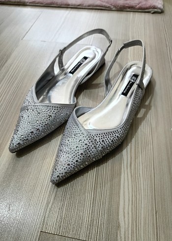 42 Beden Gri Stiletto Abiye Ayakkabı