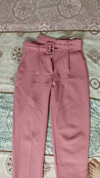 Pembe kumaş pantolon