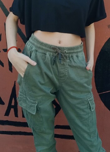 Mavi Jeans Baggy Haki lastikli jean pantolon