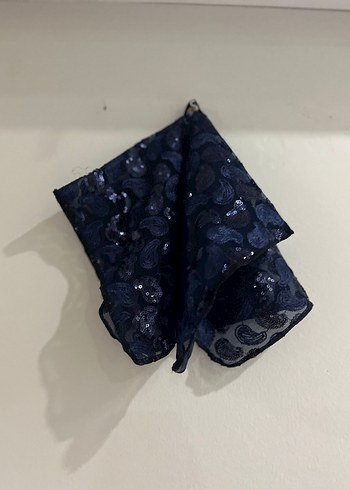 Lacivert Dantel Detaylı Halay mendili - Görsel 4