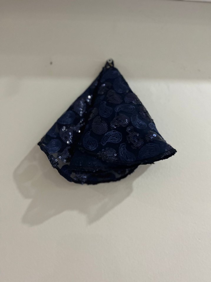 Lacivert Dantel Detaylı Halay mendili - Görsel 2