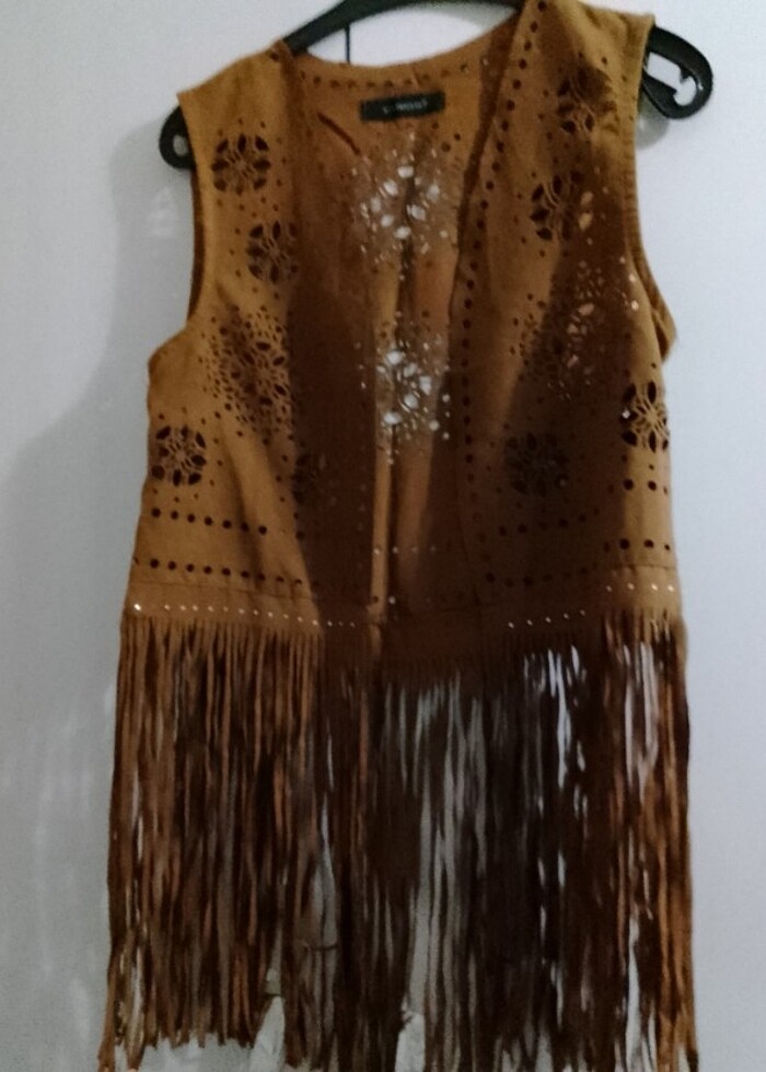 Bayan püsküllü yelek  - Görsel 3