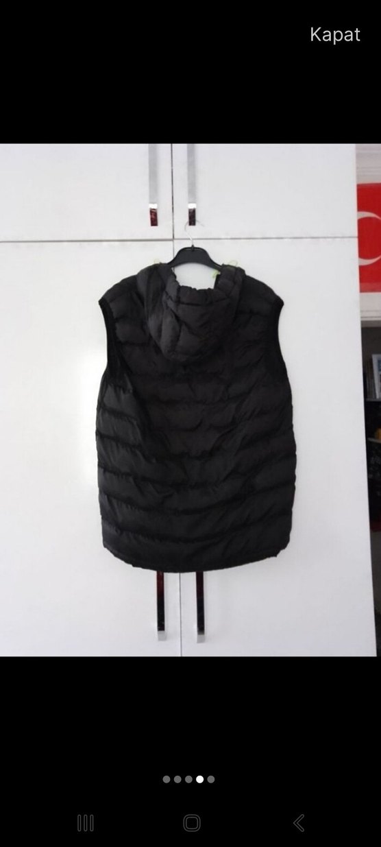 Fermuarlı Siyah Erkek Kapüşonlu Yelek - Görsel 4