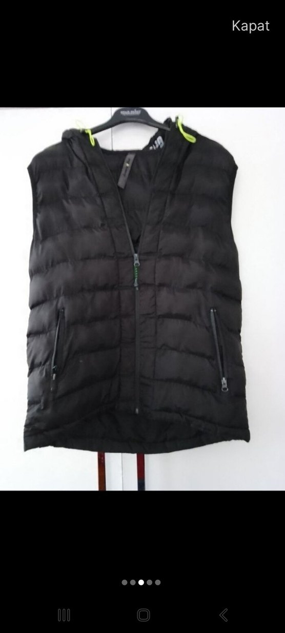 Fermuarlı Siyah Erkek Kapüşonlu Yelek - Görsel 5