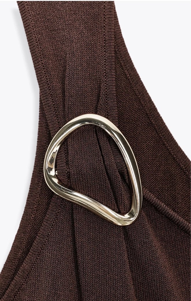 Zara Kadın Kahverengi Midi Elbise - Görsel 5