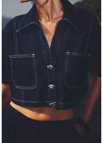 Zara Denim Gömlek - Görsel 4