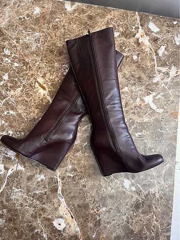 Nine west kadin yeni deri dolgu topuk cizme