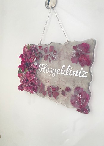 Beden Kuru çiçekli Hoşgeldiniz kapı Dekoru