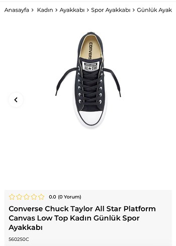 Converse Converse Chuck Taylor Platform Siyah Kadın Spor Ayakkabı