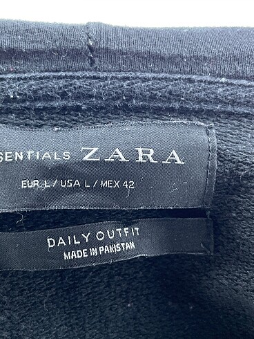 l Beden siyah Renk Zara Sweatshirt %70 İndirimli.