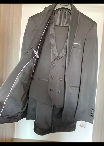 Erkek Siyah Düğmeli Ofis Takım Elbise - Görsel 3