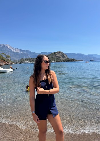 Lacivert şort etek tulum - Görsel 2