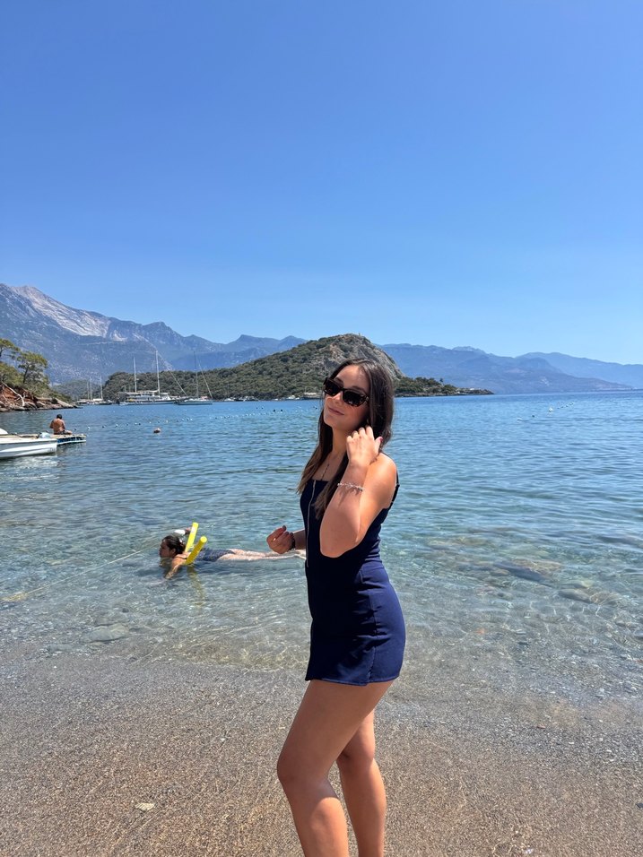 Lacivert şort etek tulum - Görsel 4