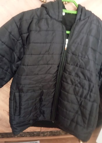 Erkek Çocuk Siyah Fermuarlı Streetwear Mont