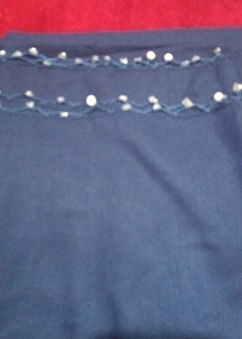 Boncuk Detaylı Lacivert Kadın Şal - Görsel 3