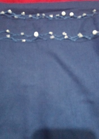 Boncuk Detaylı Lacivert Kadın Şal - Görsel 4