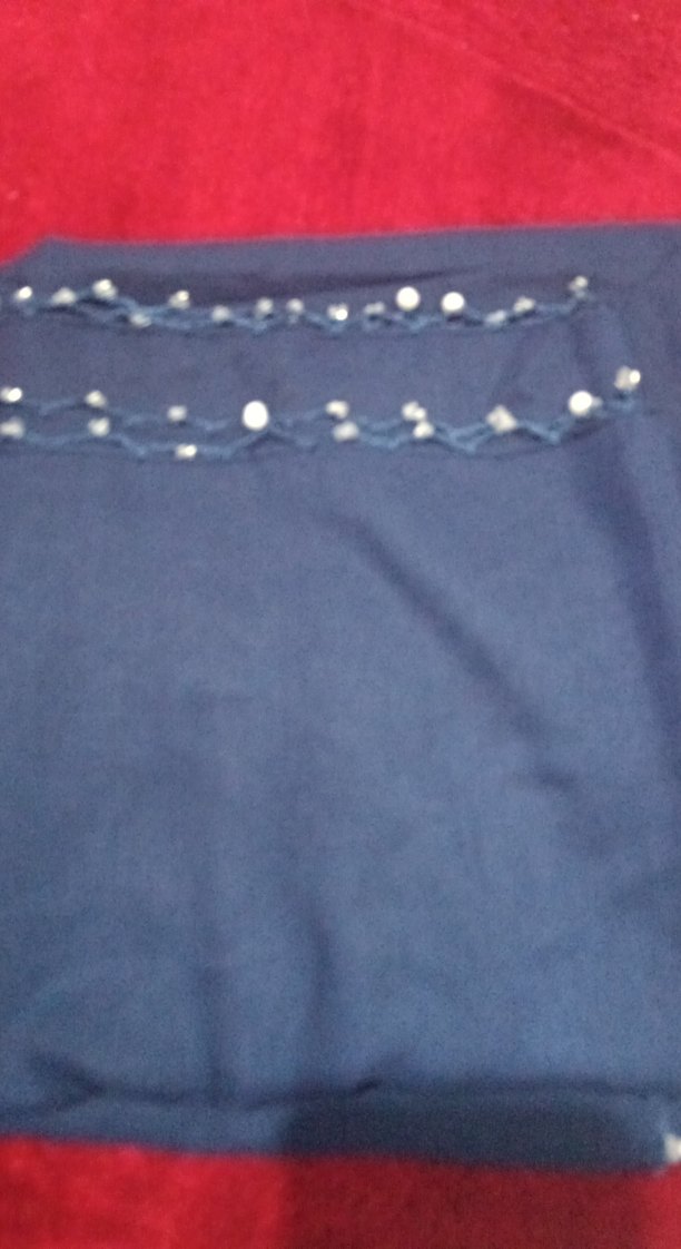 Boncuk Detaylı Lacivert Kadın Şal - Görsel 2