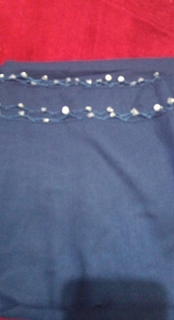 Boncuk Detaylı Lacivert Kadın Şal - Görsel 3