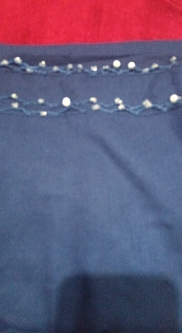 Boncuk Detaylı Lacivert Kadın Şal - Görsel 4