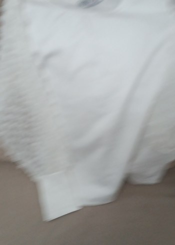 Beyaz Pamuklu Mini Fırfırlı Bluz - Görsel 6