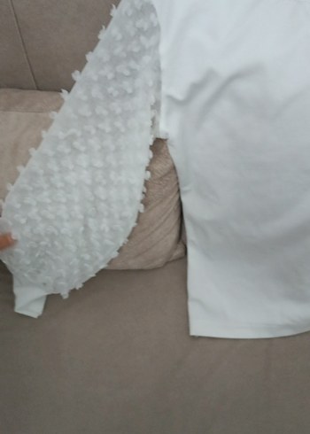 Beyaz Pamuklu Mini Fırfırlı Bluz - Görsel 7