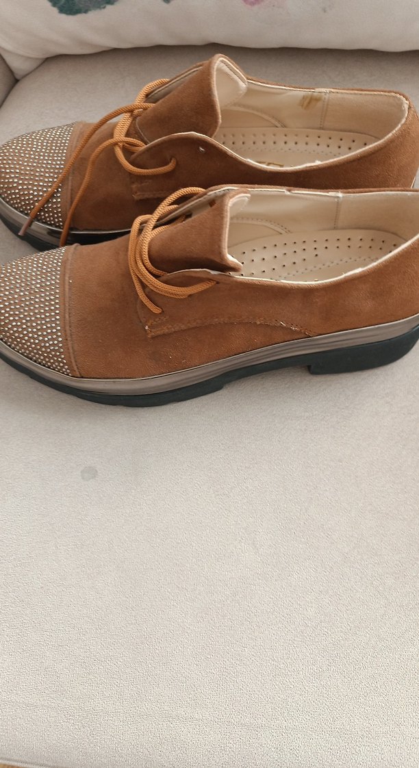 Bej Süet Kadın Dolgu Topuklu Ayakkabı - Görsel 4