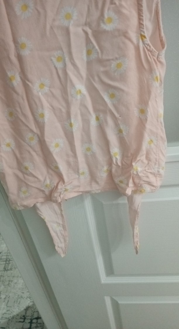 Kız Çocuk Pembe Kolsuz Fırfırlı Bluz - Görsel 3