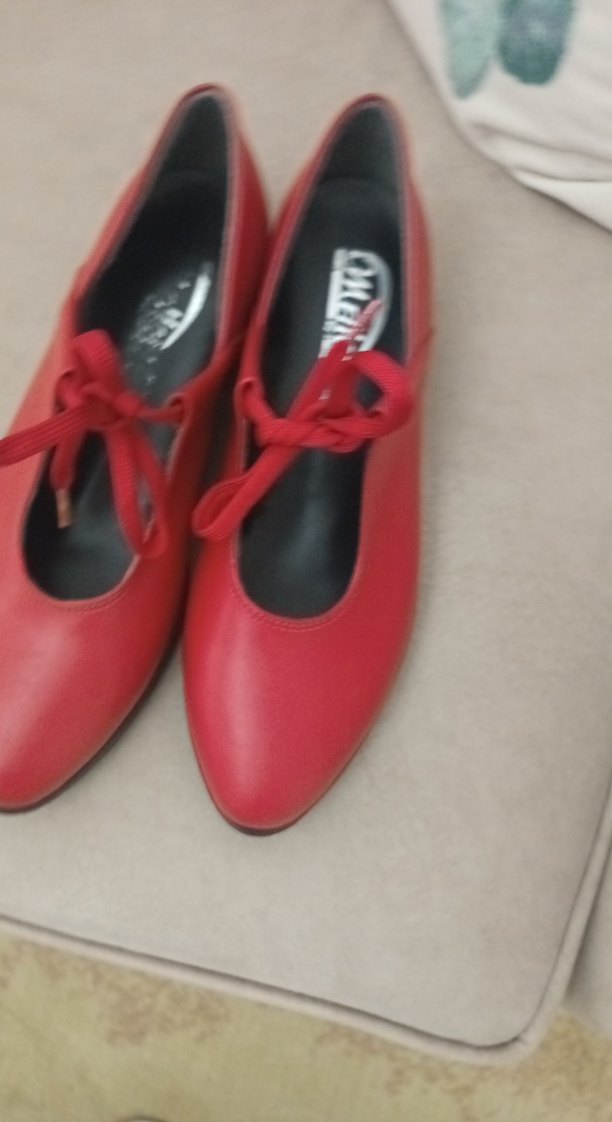 Kırmızı Topuklu Kadın Babet Ayakkabı - Görsel 4