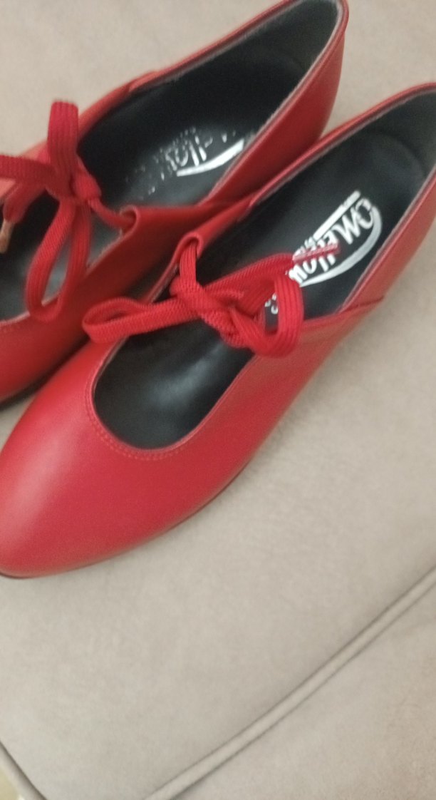 Kırmızı Topuklu Kadın Babet Ayakkabı - Görsel 5