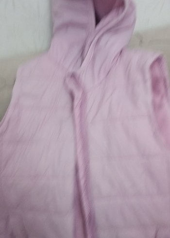 Kız Çocuk Kapüşonlu Fermuarlı Pembe Yelek - Görsel 4