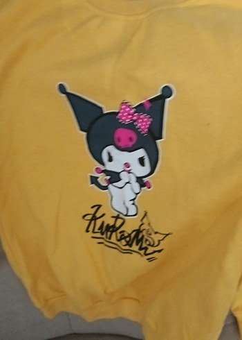 Sarı Uzun Kollu Kız Sweatshirt - Görsel 4