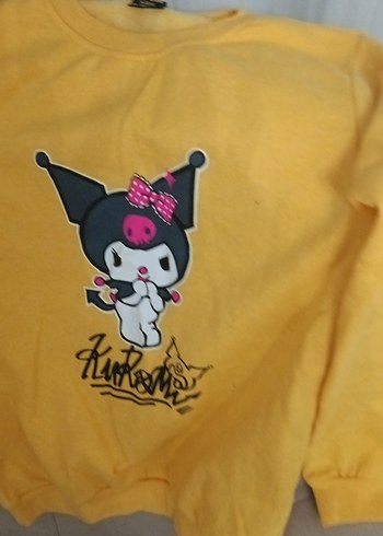 Sarı Uzun Kollu Kız Sweatshirt - Görsel 8