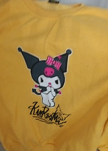 Sarı Uzun Kollu Kız Sweatshirt - Görsel 9