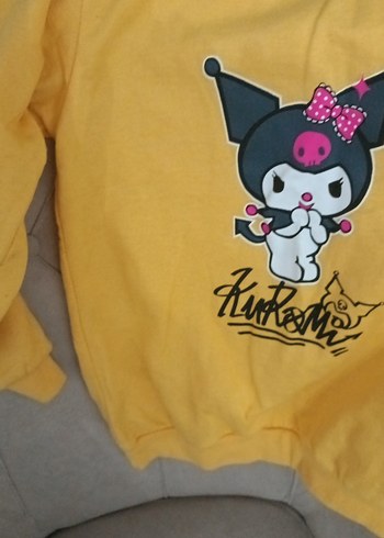 Sarı Uzun Kollu Kız Sweatshirt - Görsel 5