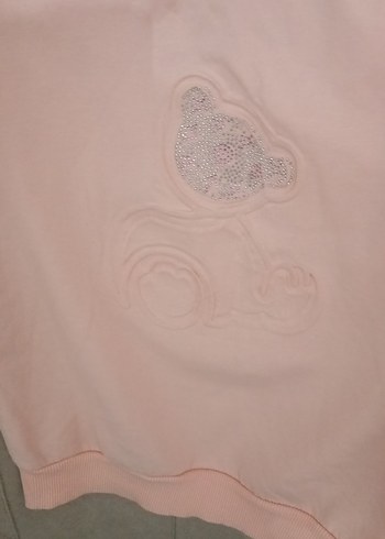 Kız Çocuk Pembe Peluş Detaylı Sweatshirt - Görsel 7