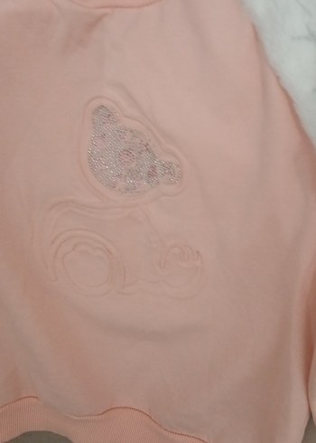 Kız Çocuk Pembe Peluş Detaylı Sweatshirt - Görsel 6