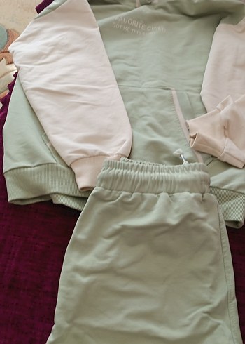 Khaki Renkli Rahat Kesim Kız Eşofman Takımı - Görsel 2