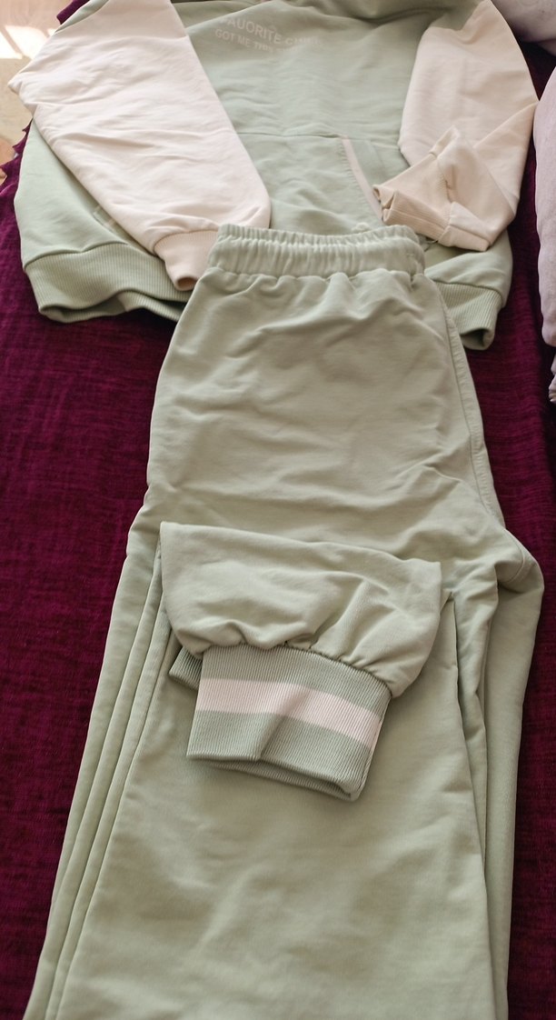 Khaki Renkli Rahat Kesim Kız Eşofman Takımı - Görsel 4