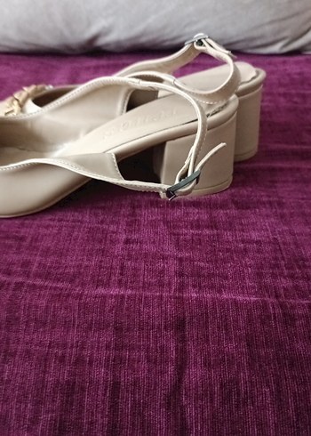 Bej Deri Stiletto Topuklu Kadın Ayakkabı - Görsel 4